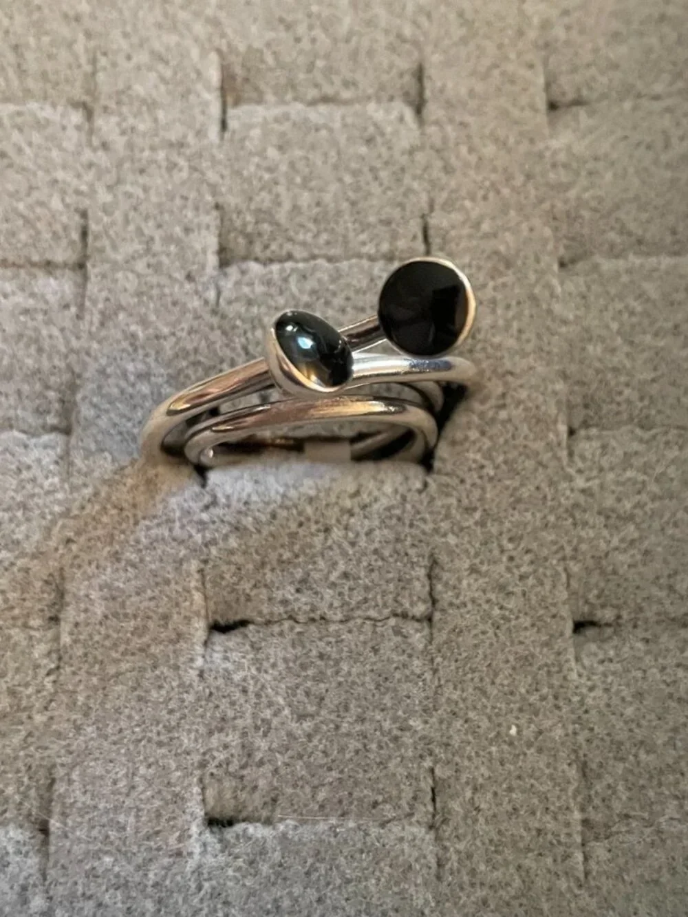 Vintage Sterling Silver Ring Abstract Handmade Statement Free Form Size 7 Boho